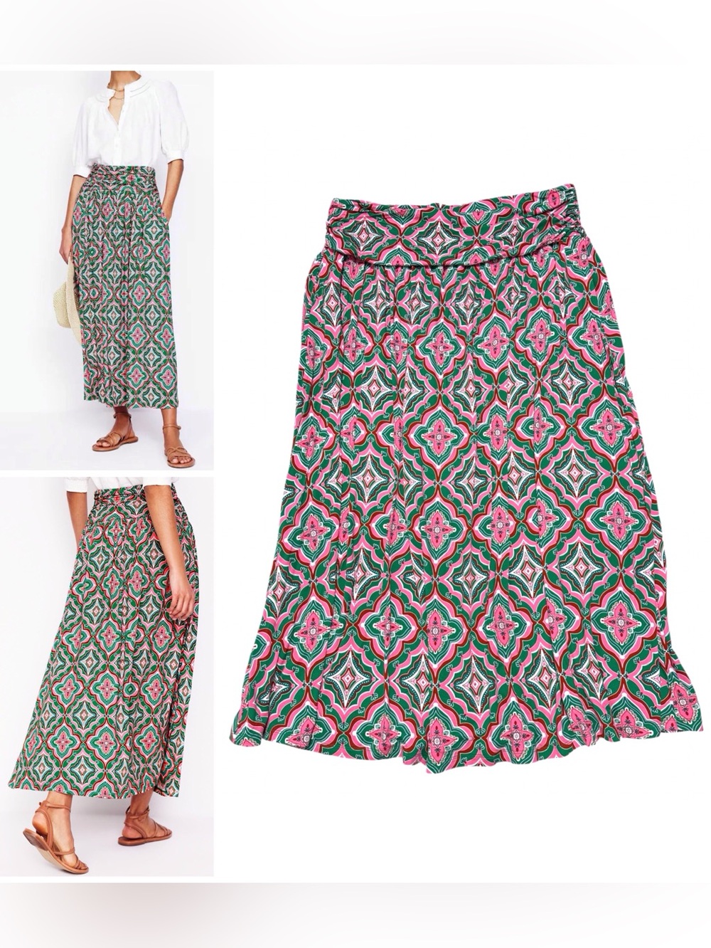 Boden Green Rosaline Jersey Skirt Size 14